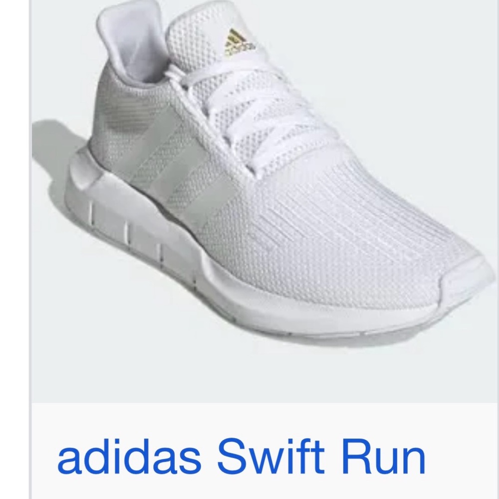 Adidas woman’s size 6.5 Swift Run White Athletic Shoes